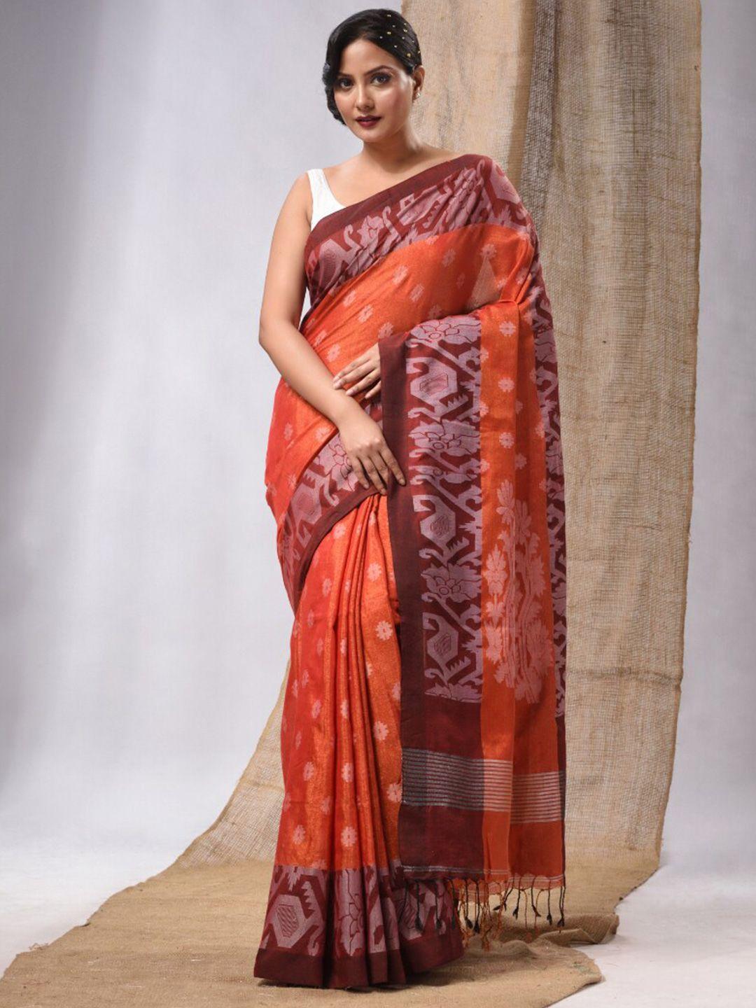 charukriti woven design tissue saree