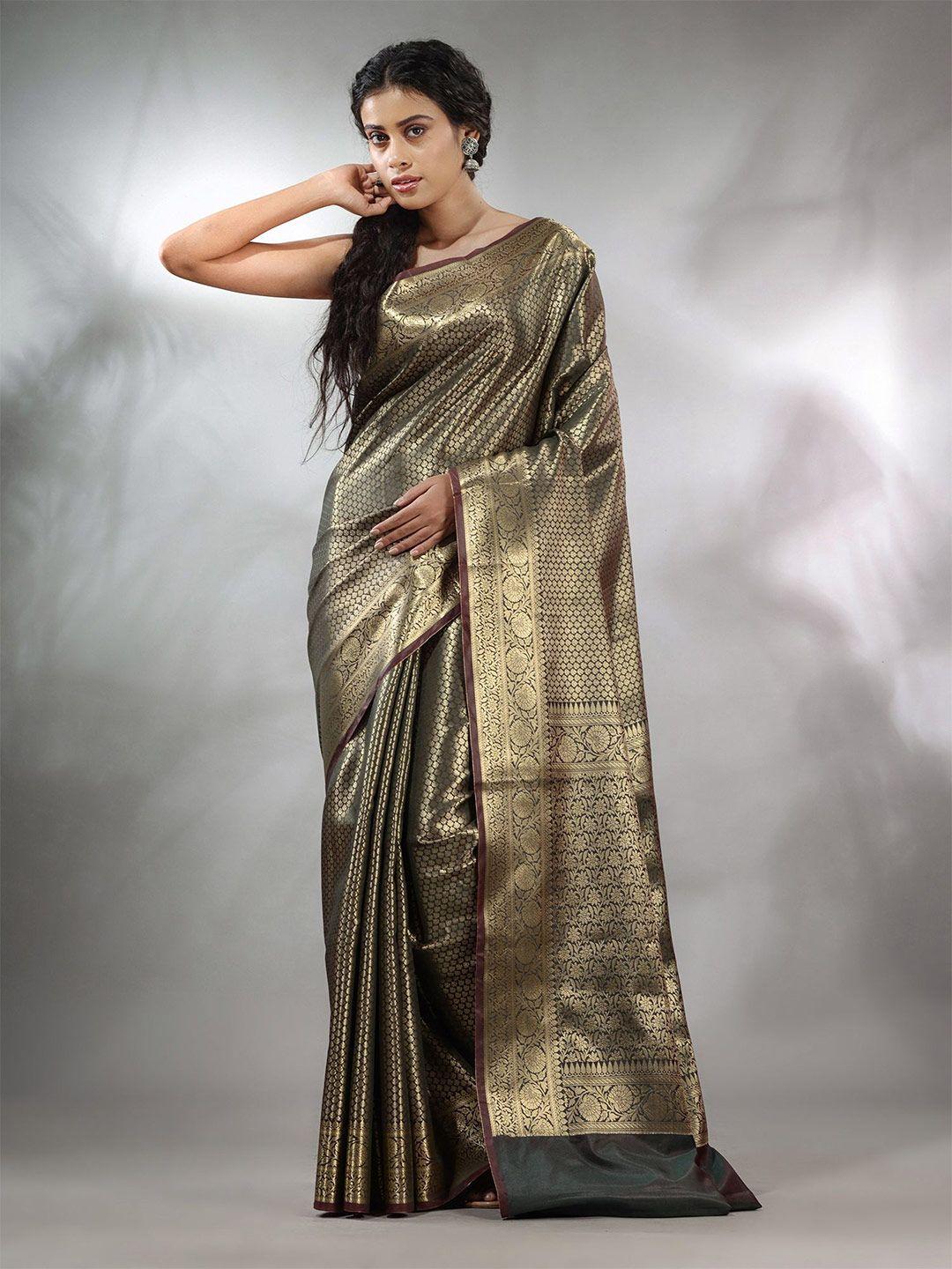 charukriti woven design zari brocade saree