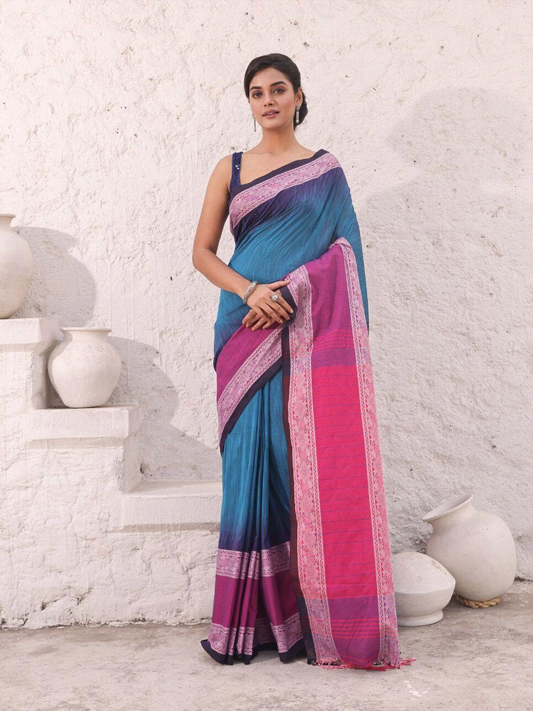 charukriti woven design zari pure cotton ikat saree