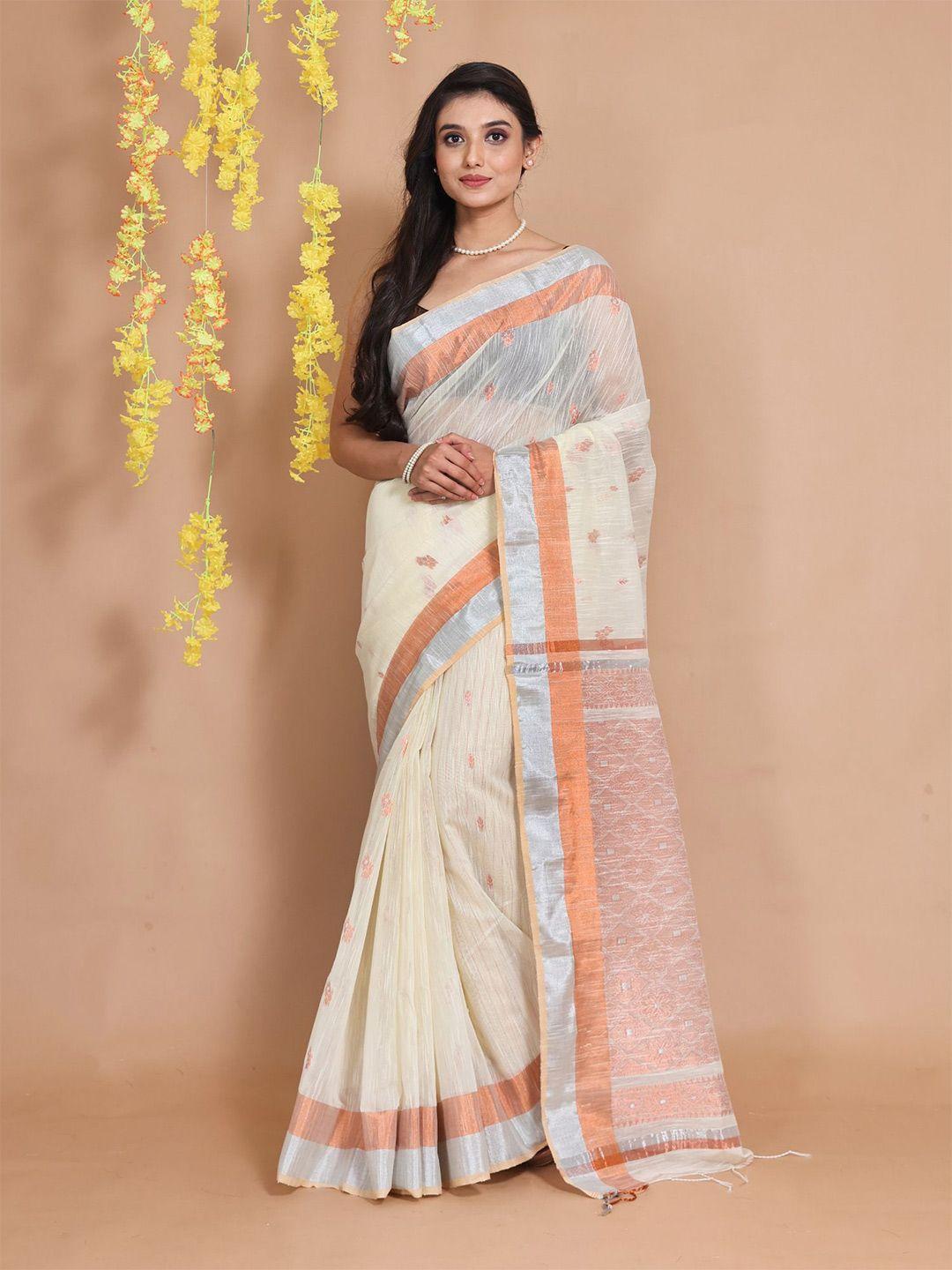 charukriti woven design zari pure cotton saree