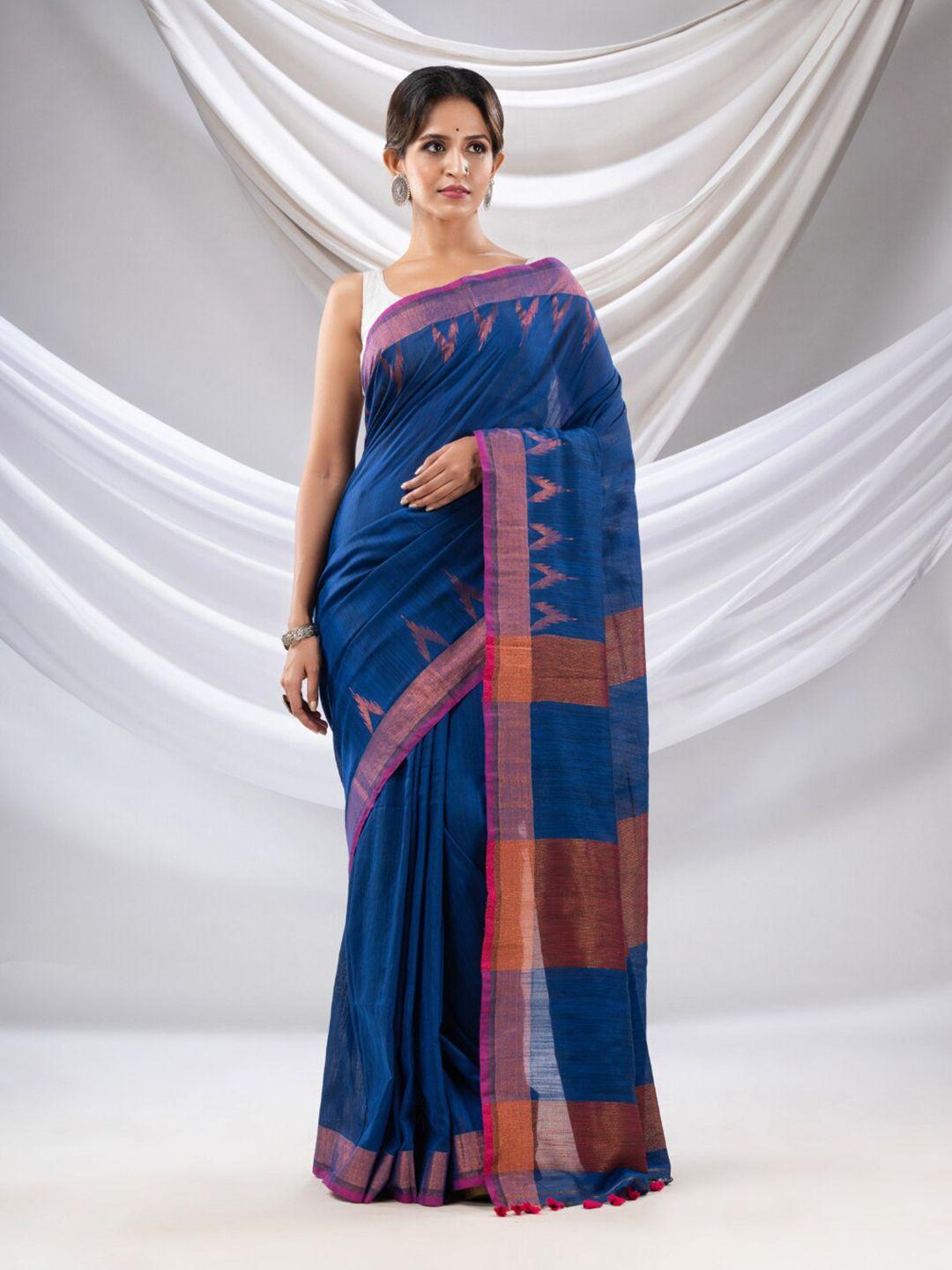 charukriti woven design zari pure cotton saree