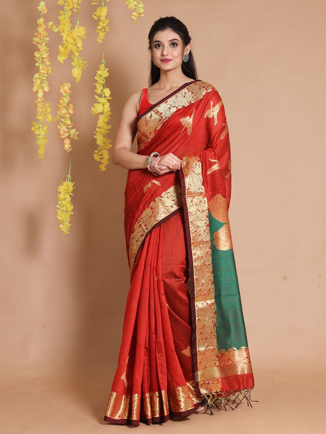 charukriti woven design zari saree