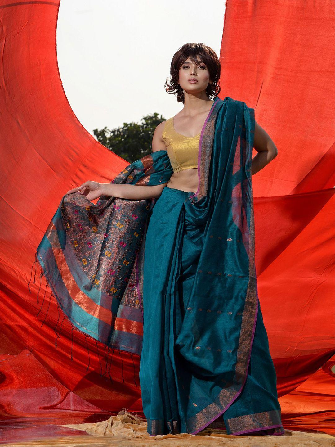 charukriti woven design zari saree