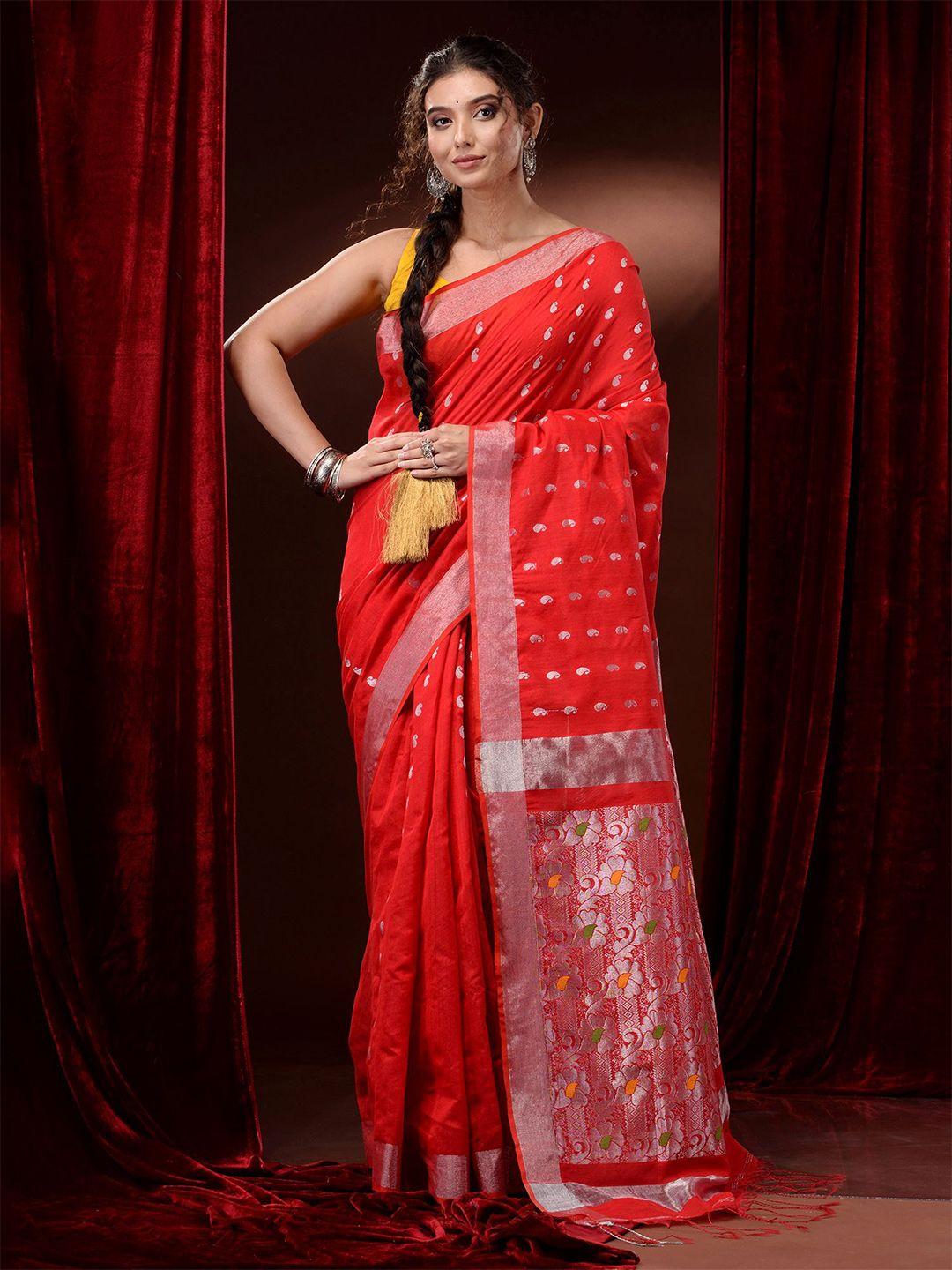 charukriti woven design zari saree