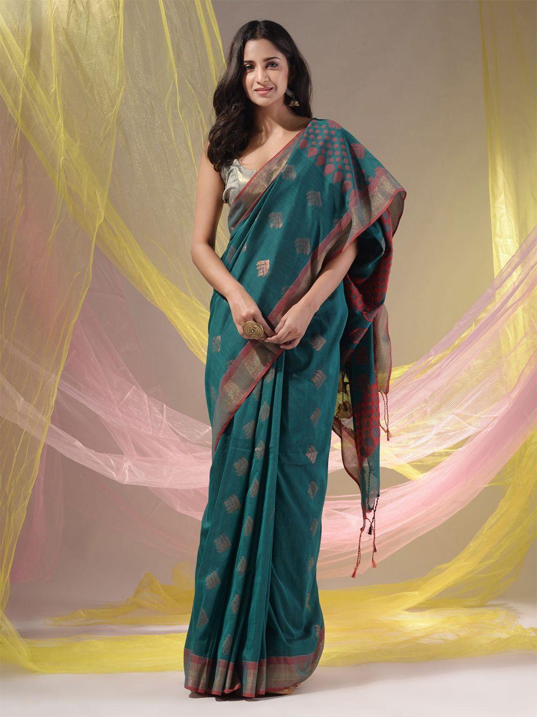 charukriti woven design zari saree