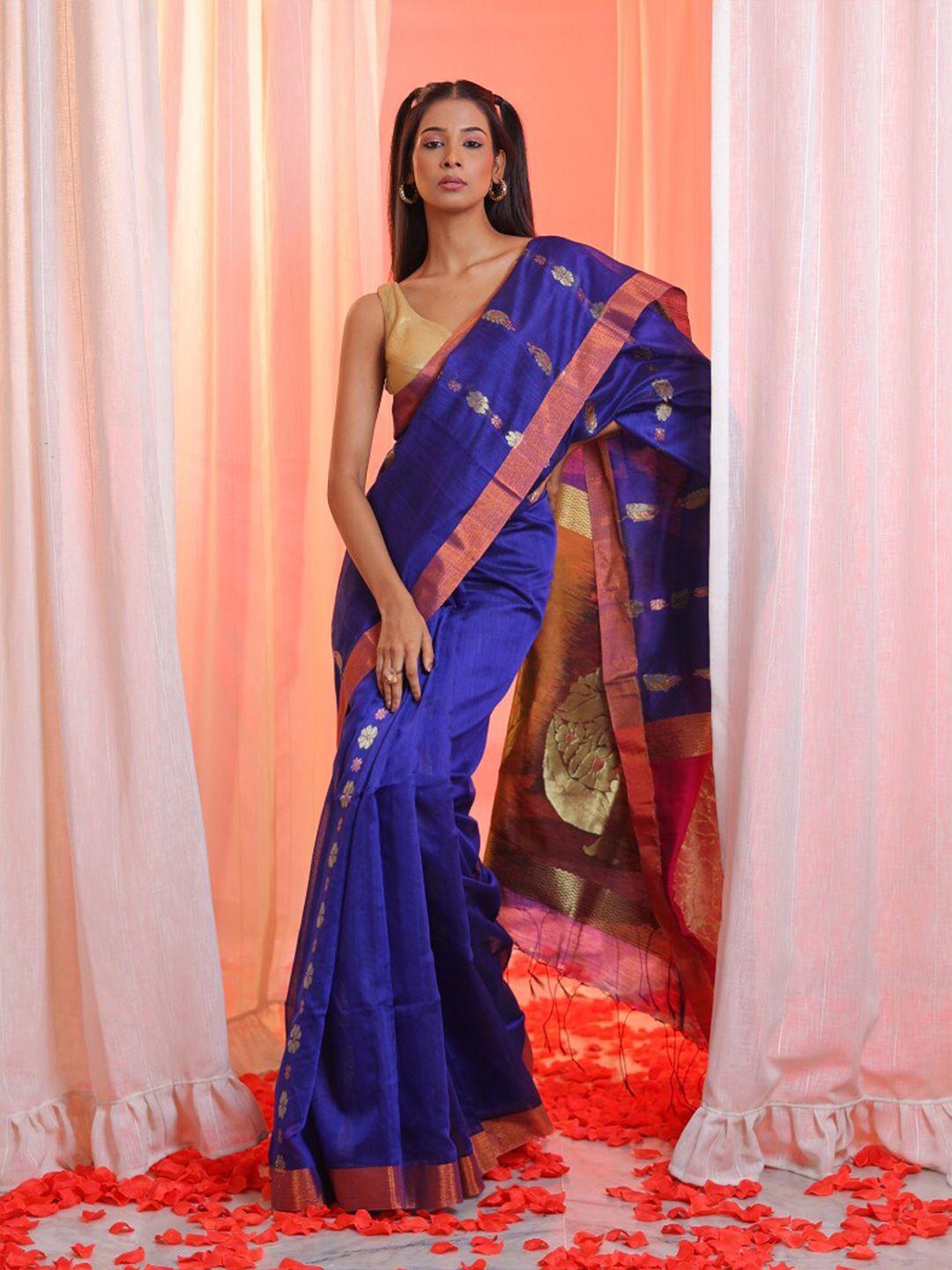 charukriti woven design zari saree