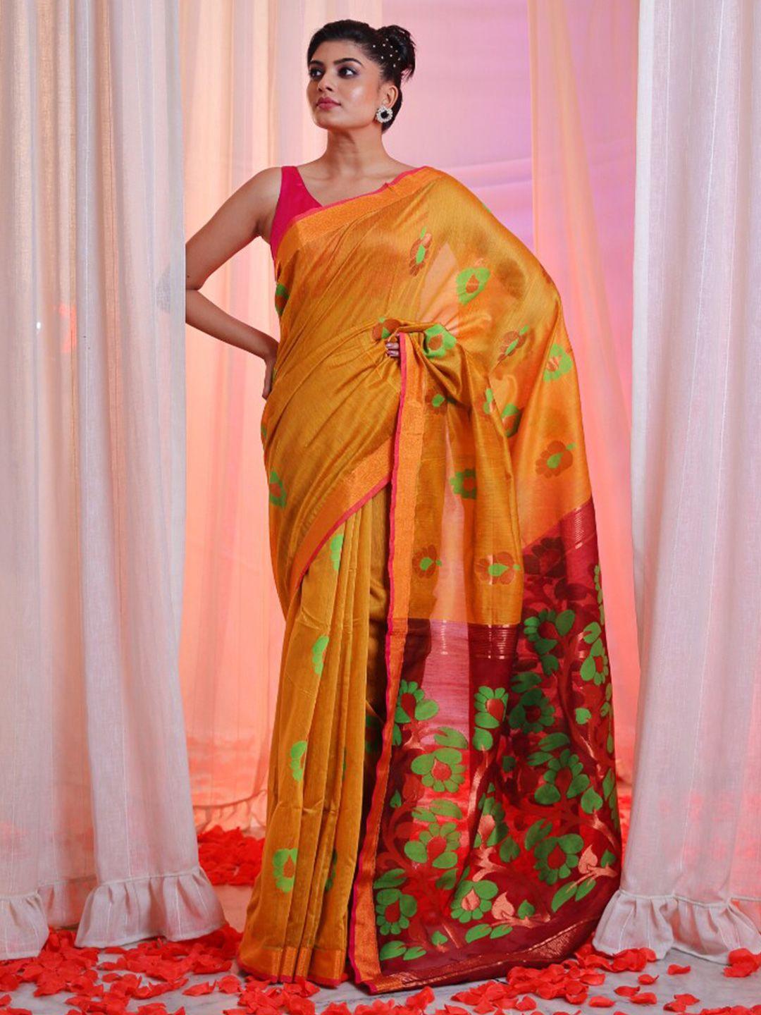 charukriti woven design zari saree