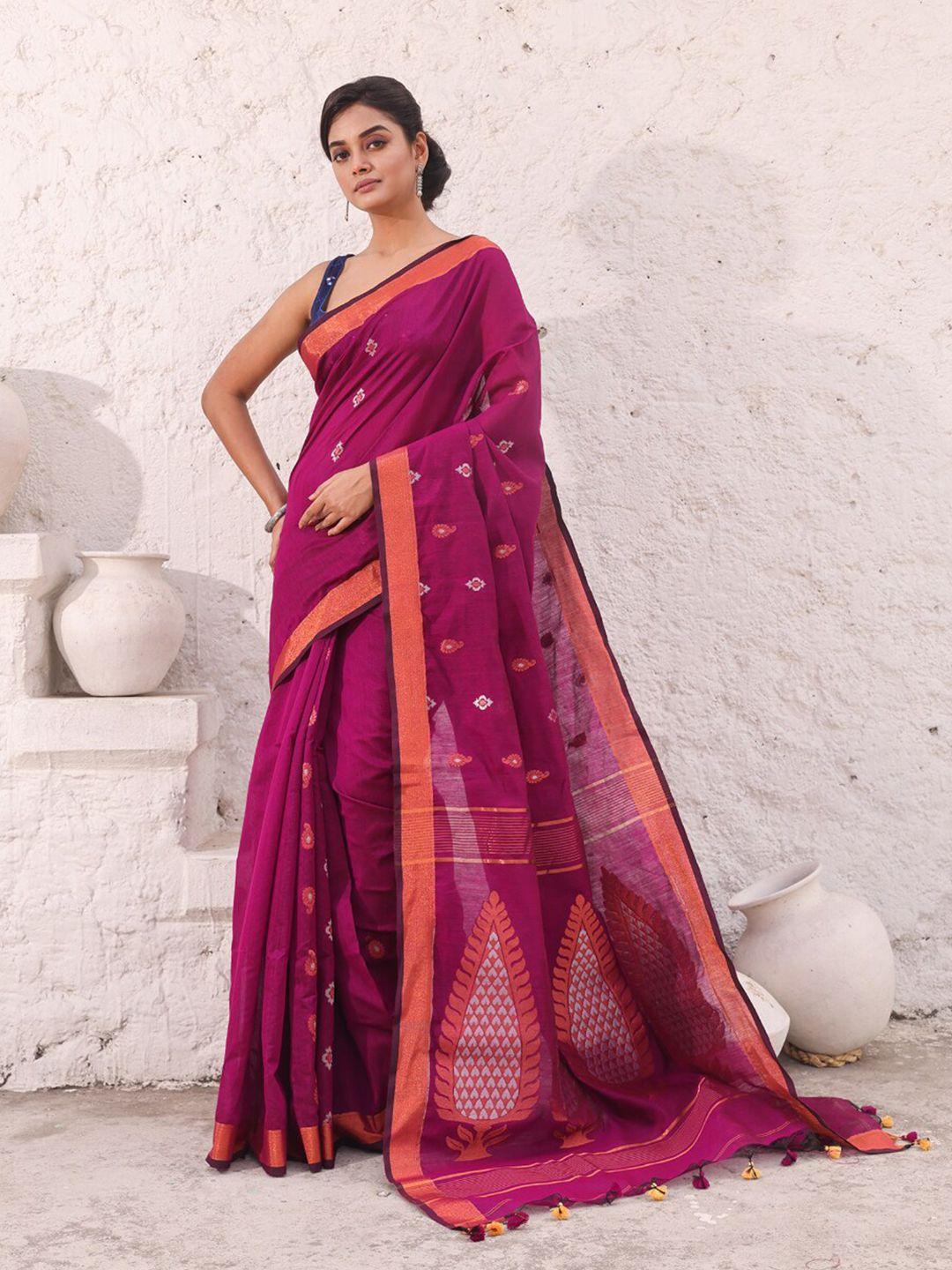 charukriti woven design zari saree