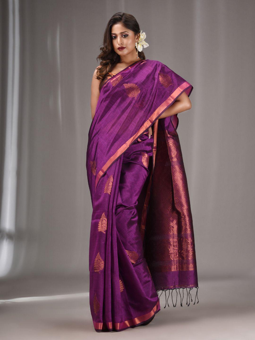 charukriti woven design zari silk blend saree