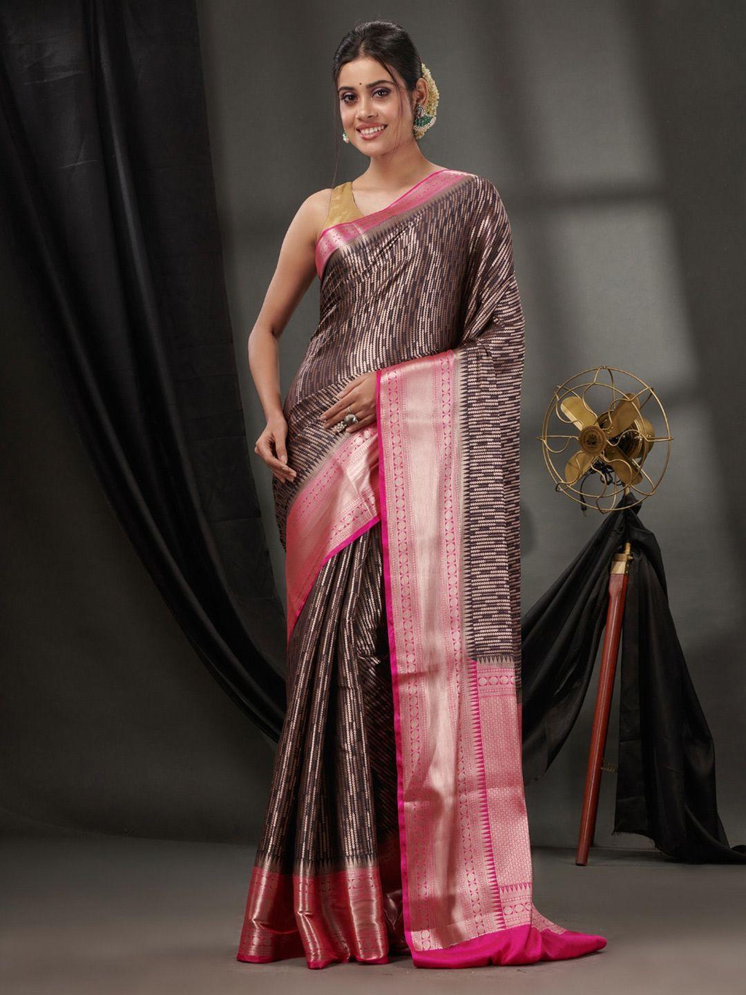 charukriti woven design zari silk blend saree