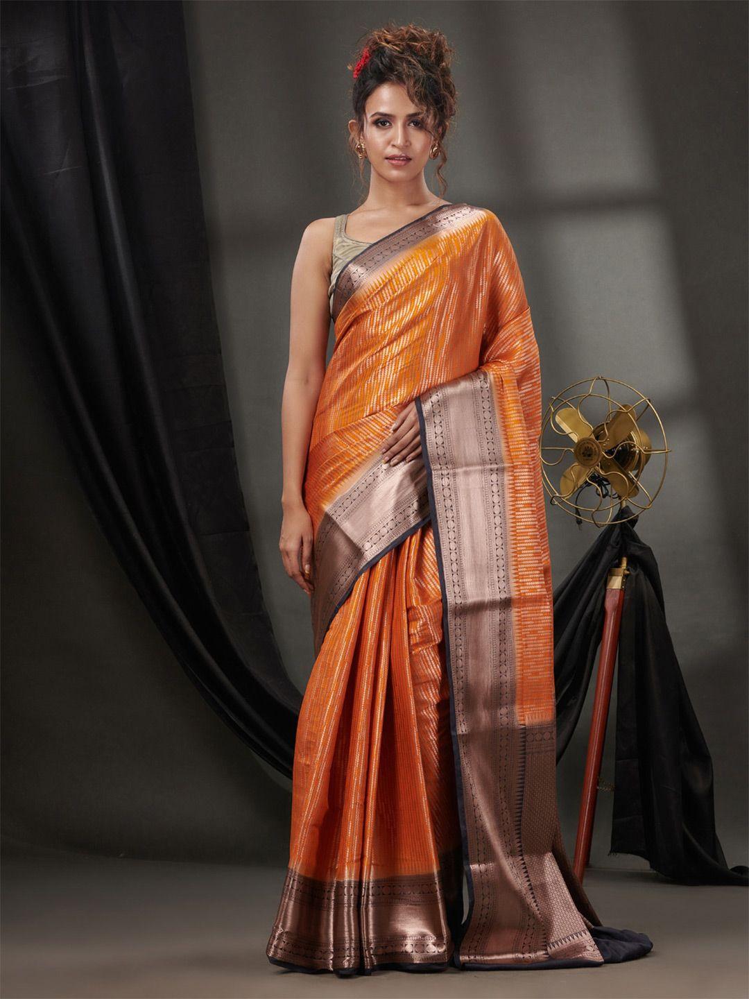 charukriti woven design zari silk blend saree