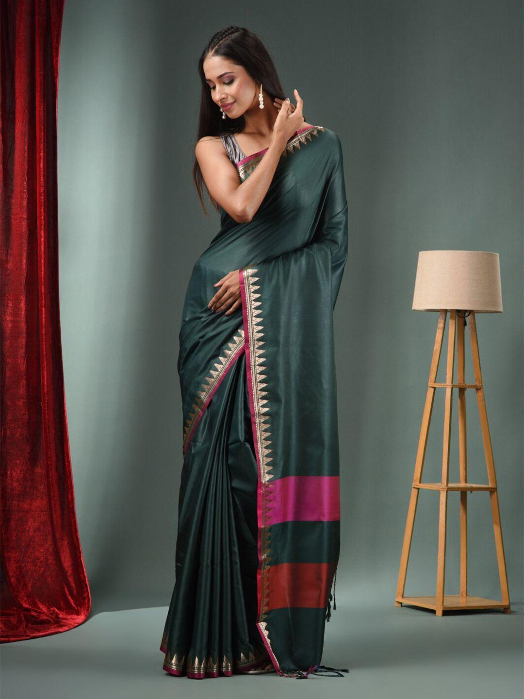 charukriti woven design zari silk blend saree