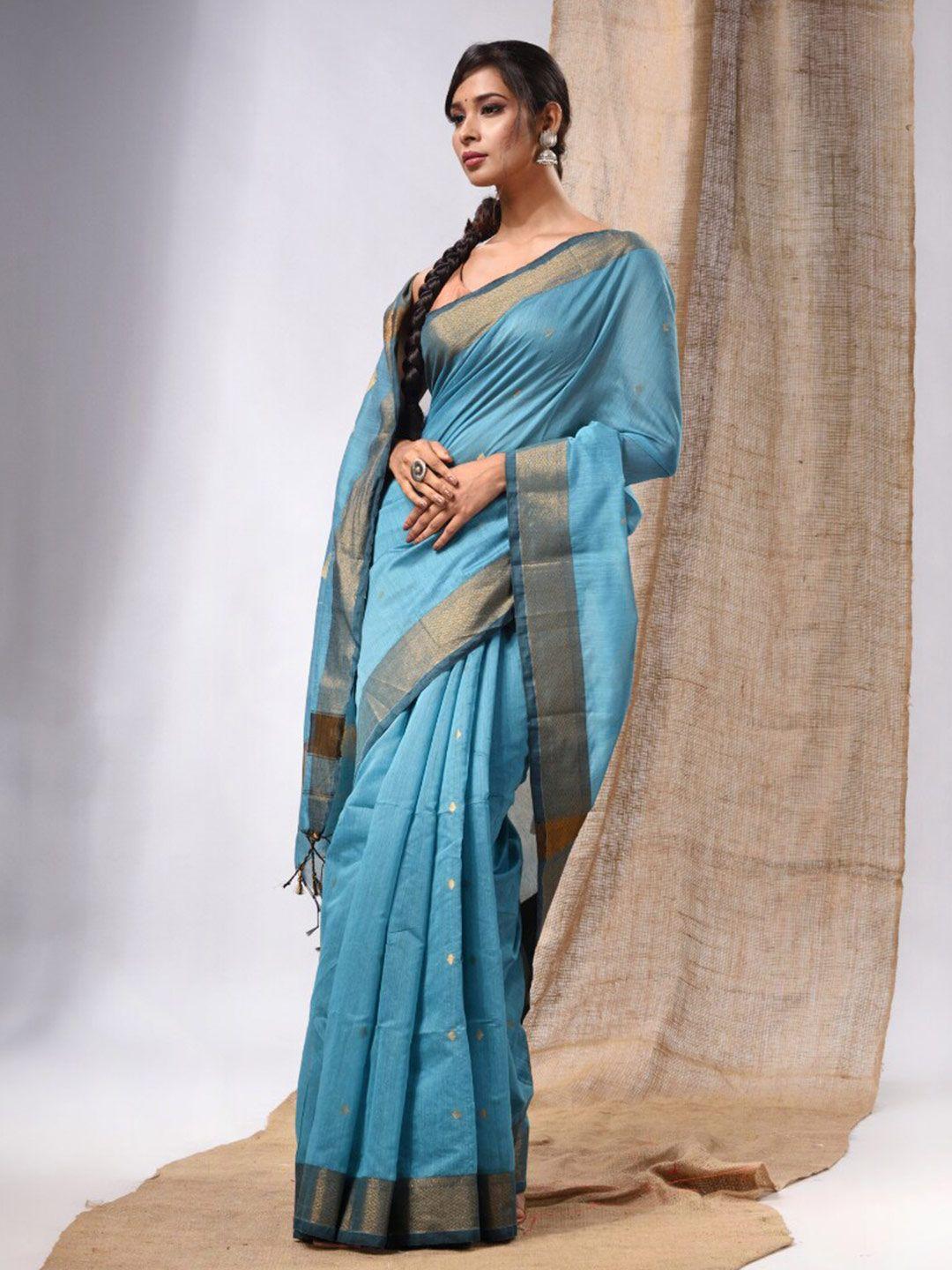 charukriti woven design zari silk cotton saree