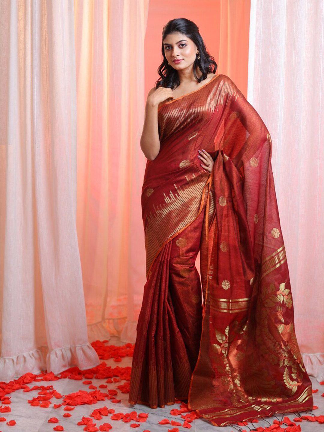 charukriti woven design zari tissue saree