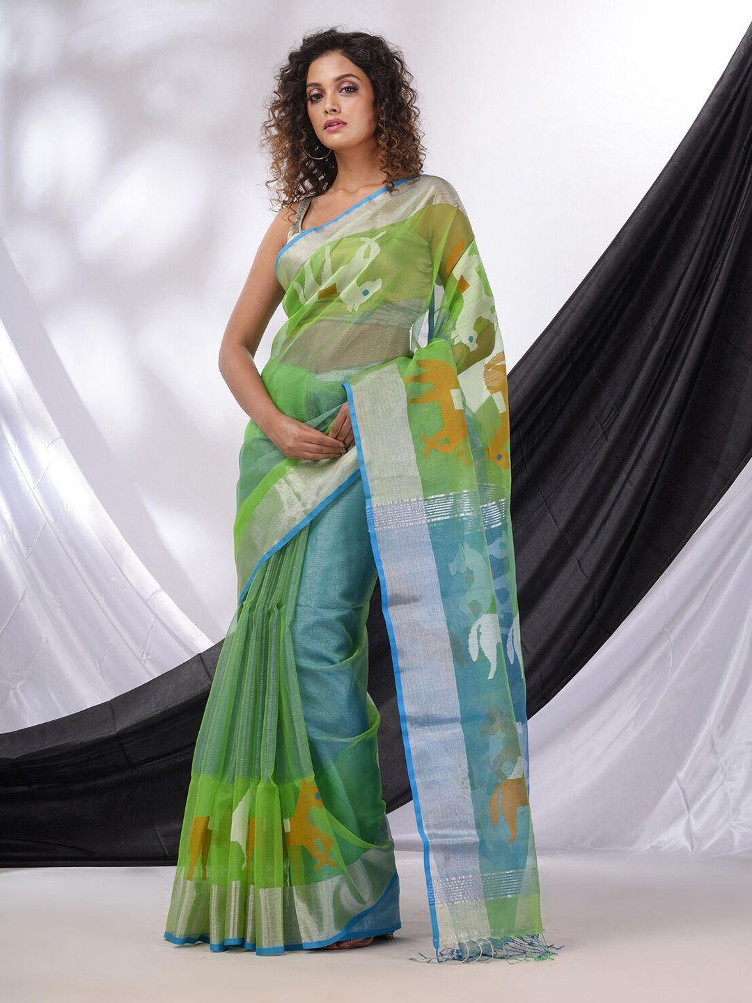 charukriti woven design zari tissue saree