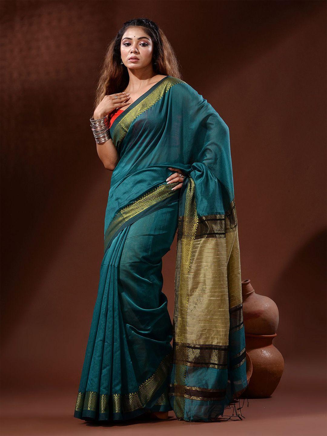 charukriti zari silk cotton saree