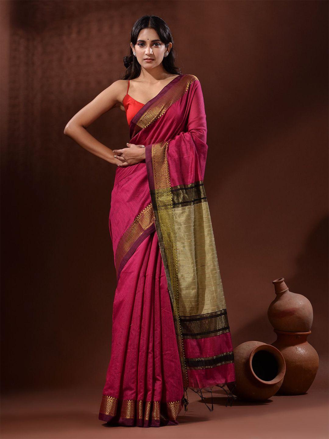 charukriti zari silk cotton saree