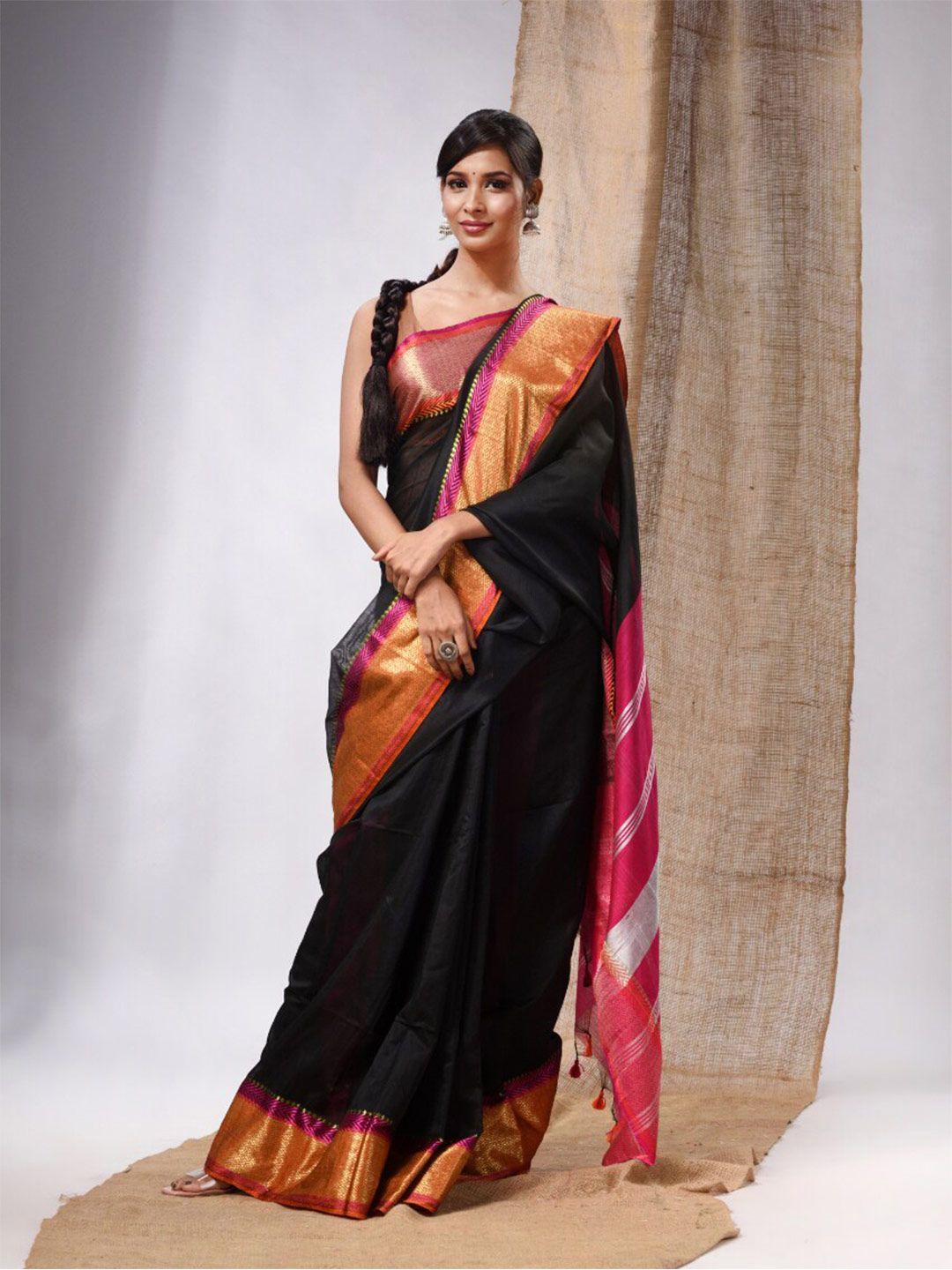 charukriti zari silk cotton saree