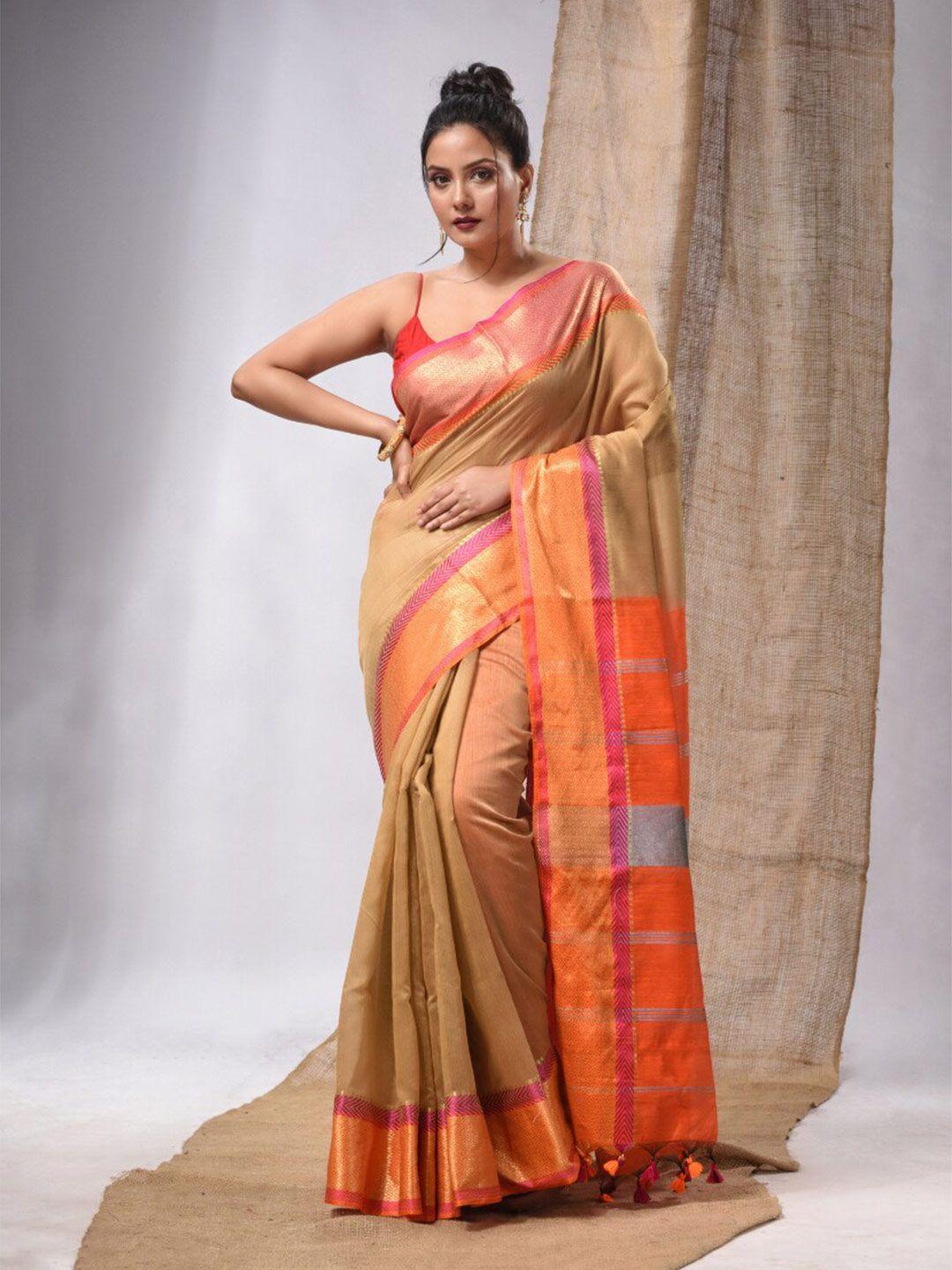 charukriti zari silk cotton saree