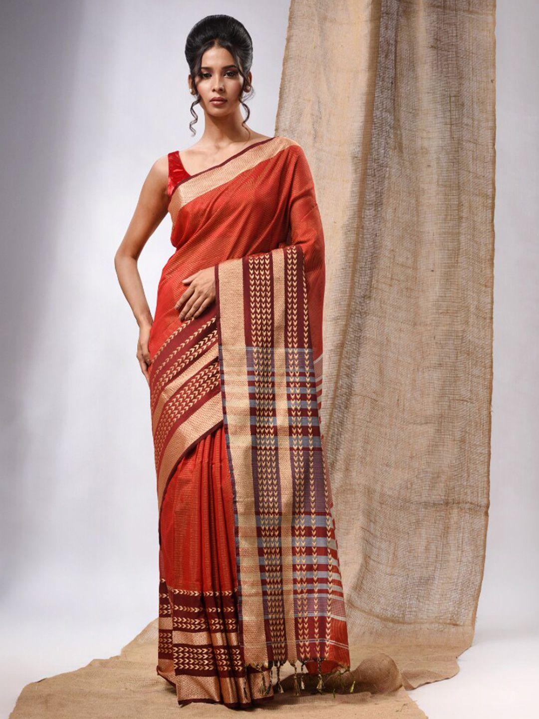 charukriti zari silk cotton saree