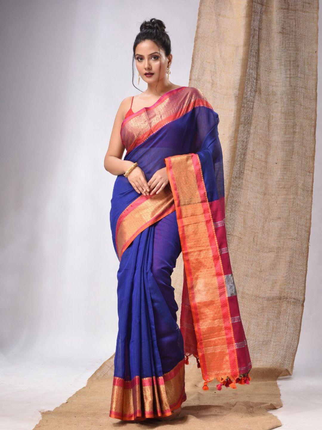 charukriti zari silk cotton saree