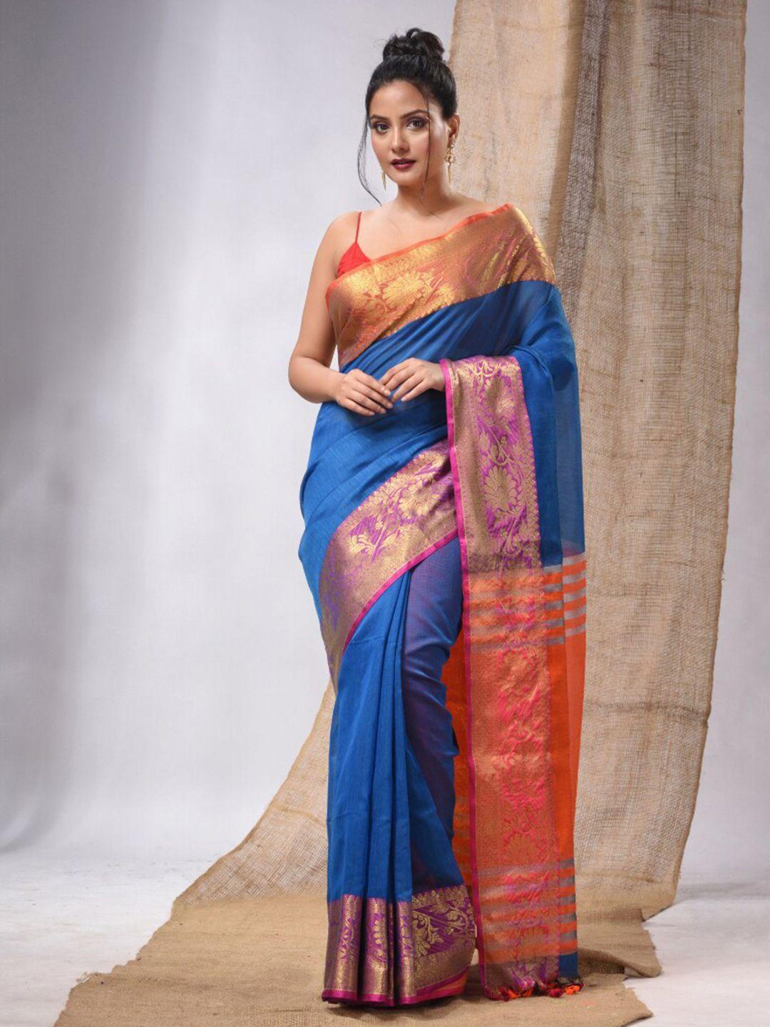 charukriti zari silk cotton saree