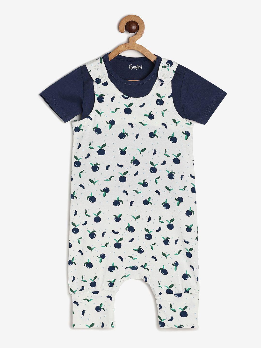 chayim kids printed dungaree with t-shirt