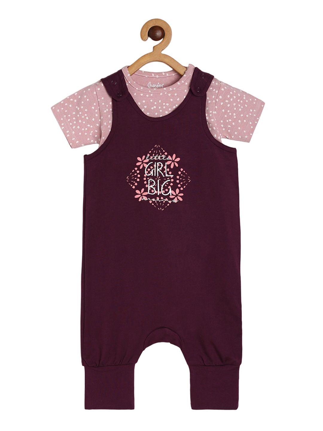chayim infants floral printed dungaree with t-shirt