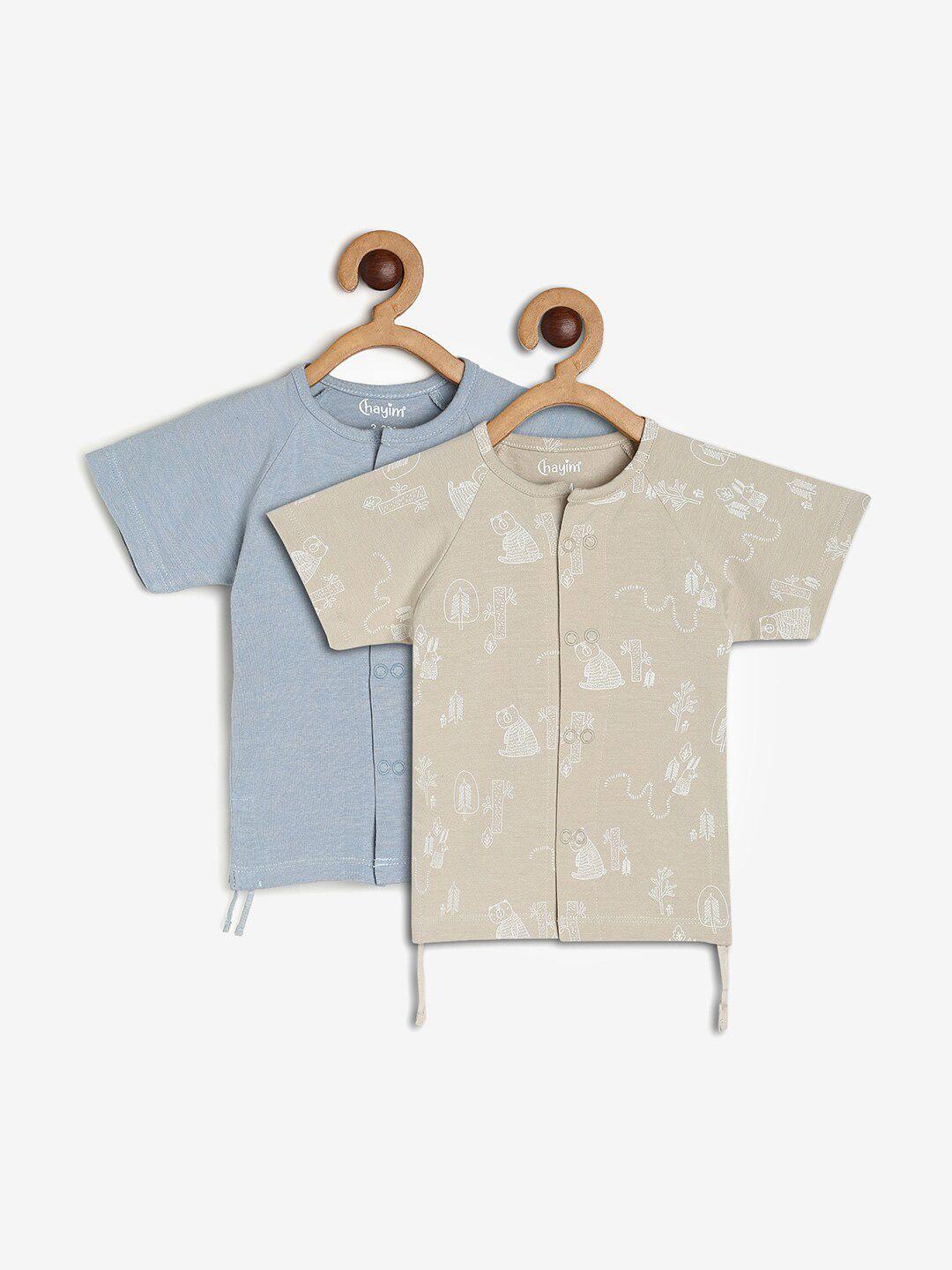 chayim infants floral printed raglan sleeves shirt stlye cotton top