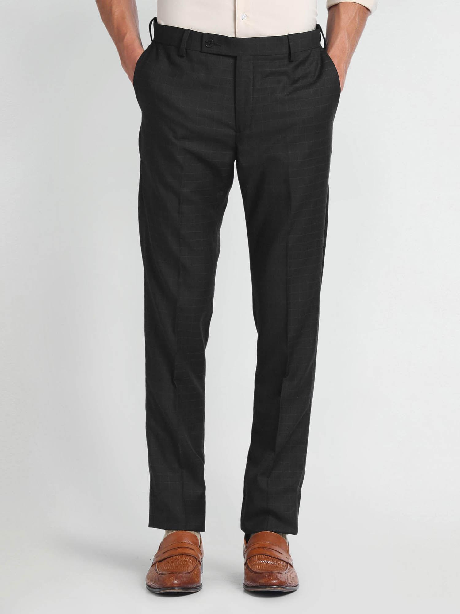 check auto flex formal trousers