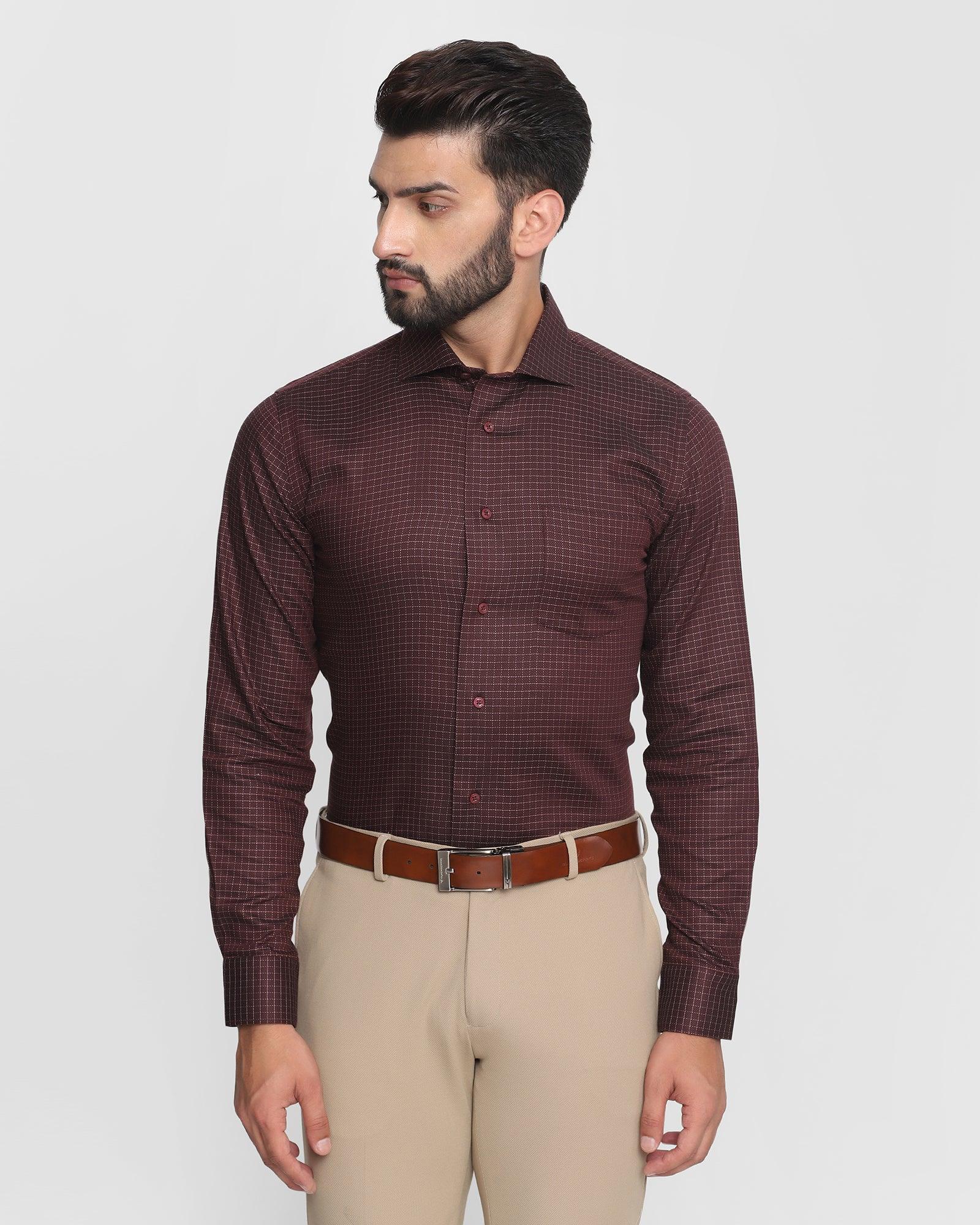 check formal shirt in plum (persia)