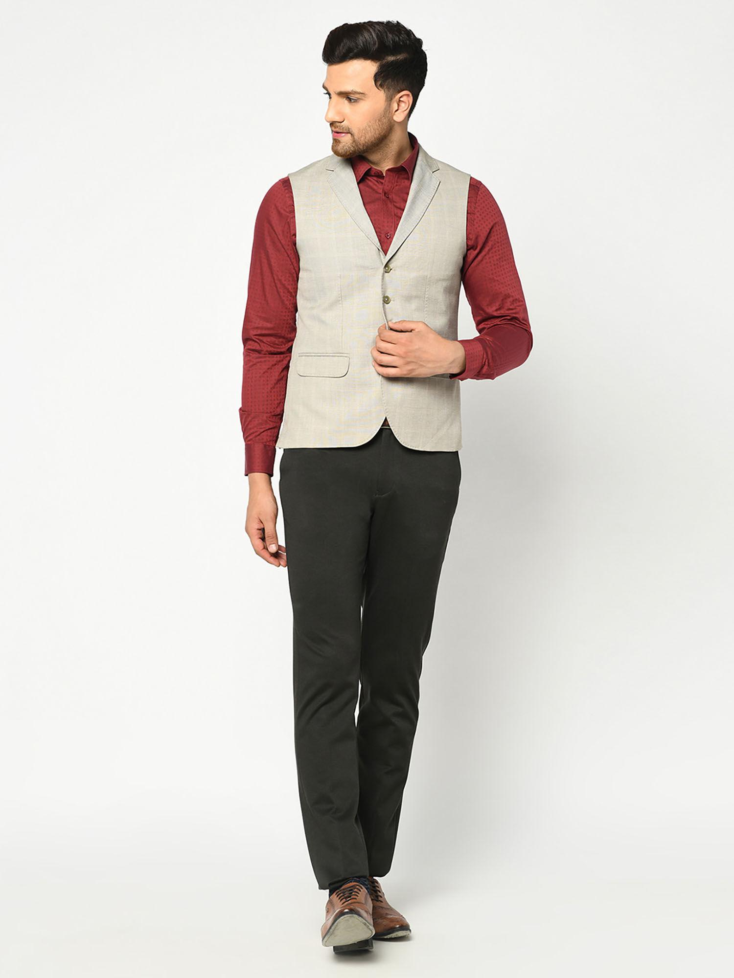 check formal waistcoat grey stanford