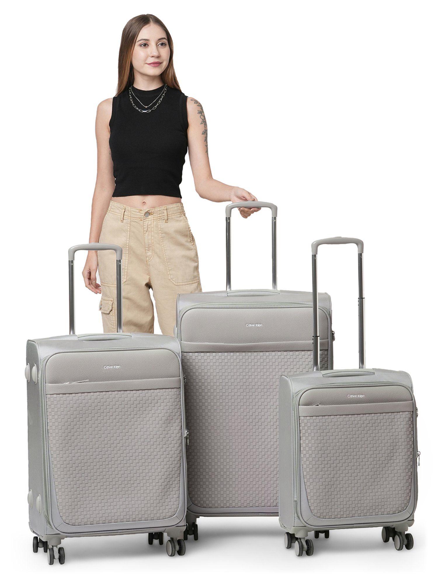 check in stone soft grey cabin 20 inch luggage bag