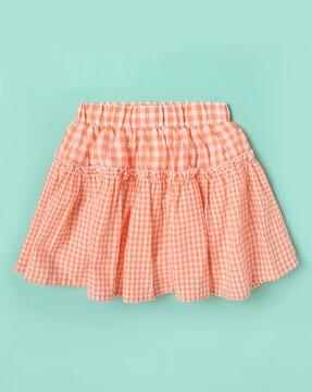 checked a-line skirt