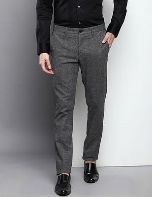checked bleecker slim fit casual trousers
