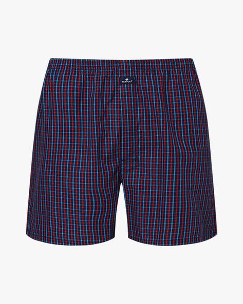checked boxer with elasticated waistband
