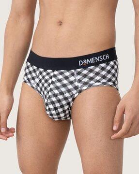 checked elasticated briefs