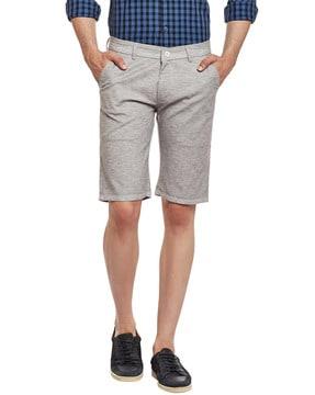 checked shorts with insert pockets