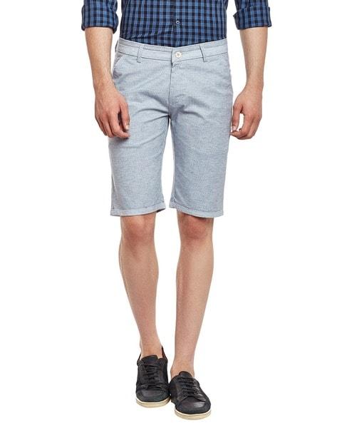 checked shorts with insert pockets