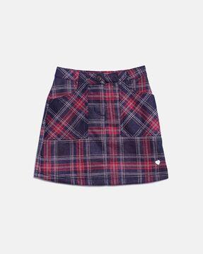 checked skirt with insert pockets