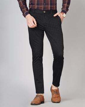 checked slim fit chinos