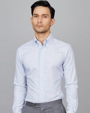 checked tailored fit shirt
