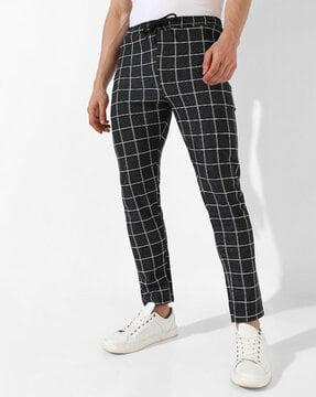 checked track pants