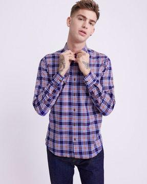 checked workwear lite tailored fit shirt