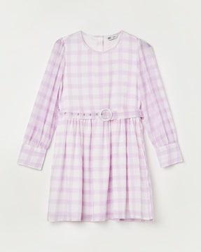 checked  a-line dress