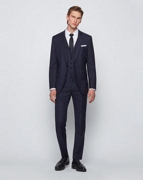 checked 3-piece slim fit suit set