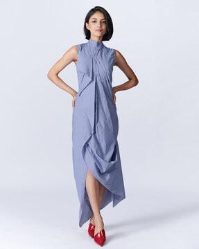 checked a-line dress