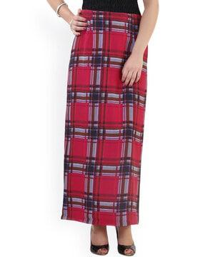 checked a-line skirt