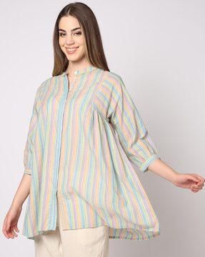 checked a-line tunic
