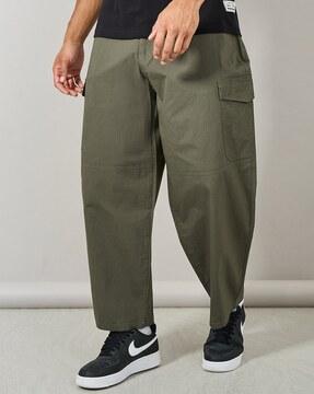 checked balloon fit cargo pants